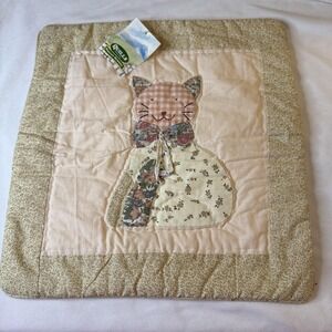 Vintage Quills Ireland Cat Pillow Cover Cottagecore Applique Farmhouse Decor